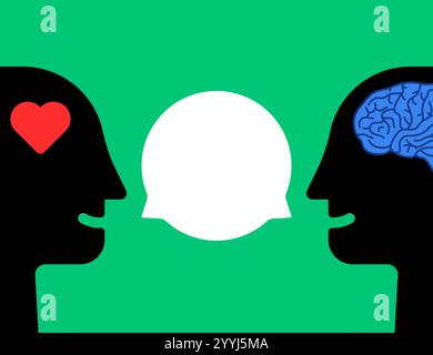 Einfache Konversation von Geist und Herz Stock Vektor