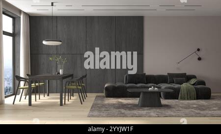 Moderner, konzeptueller Innenraum 3 d Illustration Stockfoto