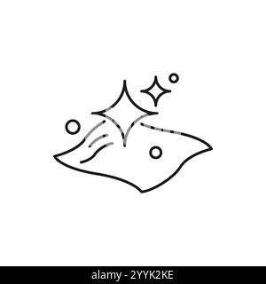 Symbol für saubere Oberfläche, einfache Reinigung, Symbol für dünne Linien auf weißem Hintergrund - bearbeitbare Strichvektorillustration Stock Vektor