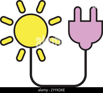 solar energy charger icon, color isolated on white background, vector illustration. Stock Vektor