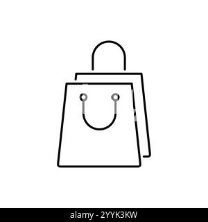 Einkaufstaschen-Symbol. Einfacher Linienstil für Webvorlage und App. Shop, Warenkorb, Warenkorb, Geschäft, online, kaufen, kaufen, Einzelhandel, Vektor-Illustration Design auf Stock Vektor