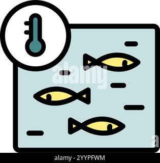 Fish Farm Pool Farbsymbol. Fischfarm-Vektor-Symbol für Webdesign isoliert auf weißem Hintergrund Stock Vektor