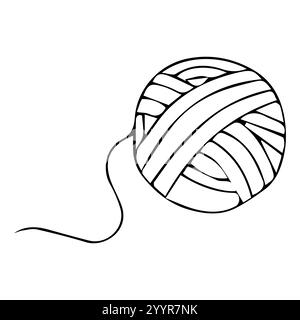 Garnknäuel zum Stricken handgefertigt. Vektorillustration im Doodle-Stil isoliert auf weißem Hintergrund. Stock Vektor