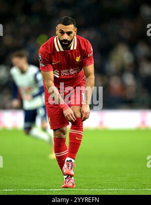 London, Großbritannien. Dezember 2024. Mohamed Salah aus Liverpool während des Spiels Spurs gegen Liverpool, Premier League im Tottenham Hotspur Stadium London. Dieses Bild ist NUR für REDAKTIONELLE ZWECKE bestimmt. Für jede andere Verwendung ist eine Lizenz von Football DataCo erforderlich. Quelle: MARTIN DALTON/Alamy Live News Stockfoto