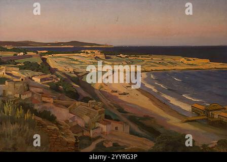 Dionisio Baixeras Verdaguer - Vista de Tarragona con el anfiteatro romano. Stockfoto