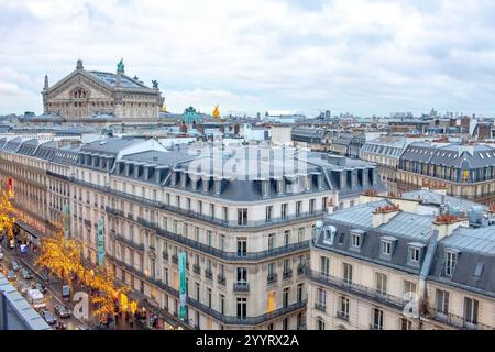 Frankreich Skyline Stadtbild an einem bewölkten Tag. Foto am Neujahrstag 2020 Stockfoto