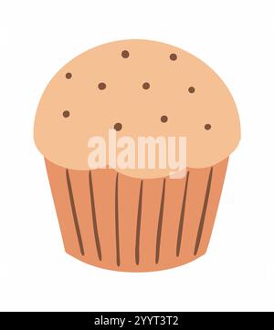 Cupcake-Kuchen auf weißem Hintergrund Stock Vektor