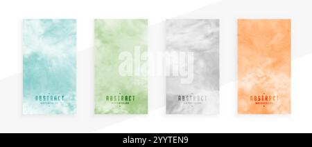 Vier handbemalte Aquarellbanner Stock Vektor