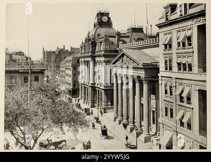 St-James' Street (Saint-Jacques), Blick Nach Westen. Vintage-Fotografie aus dem späten 19. Jahrhundert von Montreal, Kanada. Stockfoto