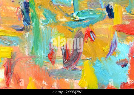 Farbe der Leben. Expressionistische Stimmung, Textur Pinsel malen gezeichnet lebendige bunte Öl auf Leinwand. Stockfoto