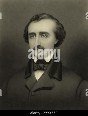 Edgar Allan Poe, Kopf und Schultern im Porträt, Vorderseite) - William Sartain Stockfoto