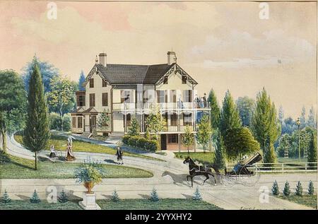 Edward lange - Sumner Sturtevant's House in Nyack, New York, 1875 signiert und datiert unten rechts. Stockfoto