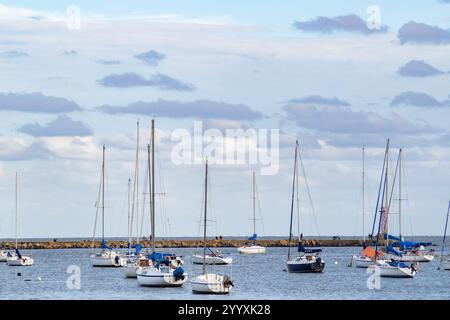 Port Buceo in der Stadt Montevideo in der Nähe des Stadtviertels Pocitos. Küste des Silver River. Angelbereich Stockfoto