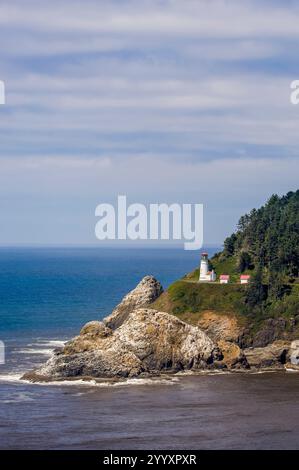 Heceta Heads Lighthouse State Scenic Viewpoint, Florence, Oregon. Stockfoto