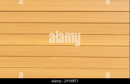 Draufsicht und Vollrahmen aus cremefarbenem oder braunem hölzernem Hintergrund mit nahtlosem Muster horizontaler Streifen werden als hölzerne Hintergrundstruktur verwendet. Stockfoto