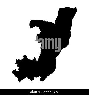 Republik Kongo hohe detaillierte Vektordarstellung der Landsilhouette in massivem Schwarz auf weißem Hintergrund. Für pädagogische, dekorative oder informative Zwecke zur Darstellung der nationalen Umrisse. Stock Vektor