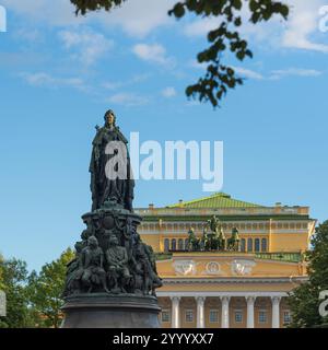 Sankt Petersburg, Russland. Denkmal für Katharina die große. Stockfoto
