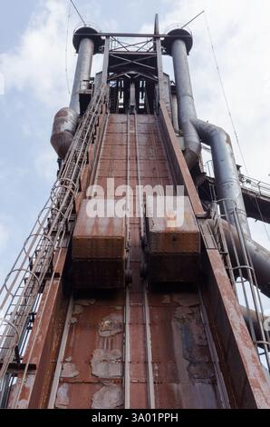 Der stillgelegte, verlassene und abgerissene Carrie Furnace in Rankin, PA Stockfoto