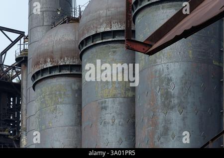 Der stillgelegte, verlassene und abgerissene Carrie Furnace in Rankin, PA Stockfoto