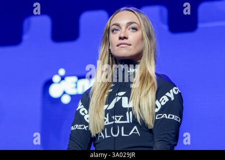 Ninove, Belgien. März 2025. NINOVE, BELGIEN - 1. MÄRZ: Letizia Paternoster während der Omloop Het Nieuwsblad am 1. März 2025 in Ninove, Belgien (Foto: Sportfoto/Orange Pictures) Credit: Orange Pics BV/Alamy Live News Stockfoto