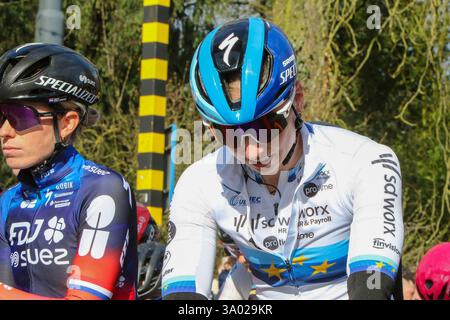 Ninove, Belgien. März 2025. NINOVE, BELGIEN - 1. MÄRZ: Lorena Wiebes während der Omloop Het Nieuwsblad am 1. März 2025 in Ninove, Belgien (Foto: Sportfoto/Orange Pictures) Credit: Orange Pics BV/Alamy Live News Stockfoto