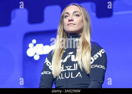 Ninove, Belgien. März 2025. NINOVE, BELGIEN - 1. MÄRZ: Letizia Paternoster während der Omloop Het Nieuwsblad am 1. März 2025 in Ninove, Belgien (Foto: Sportfoto/Orange Pictures) Credit: Orange Pics BV/Alamy Live News Stockfoto