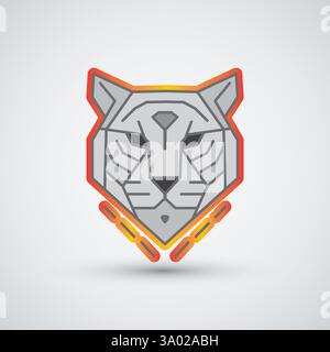 Das moderne Tiger-Logo kann für das Firmenlogo oder das geometrische Design der Kleidung verwendet werden Stock Vektor