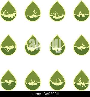 Symbolsatz Öltropfen, kann für den Logo-Markennamen verwendet werden Stock Vektor