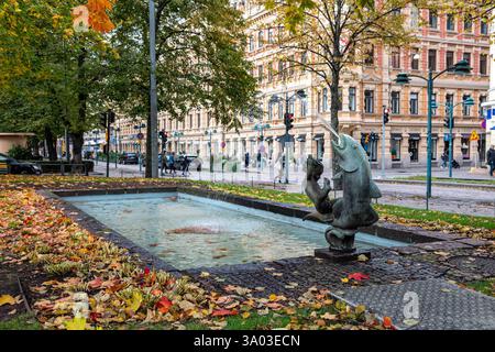 Skulptur von Viktor Jansson im Esplanade Park in Helsinki, Finnland Stockfoto