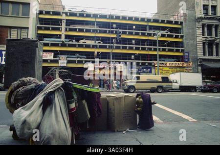 Straße in Downtown Los Angeles, CA, USA, ca. 1987 Stockfoto