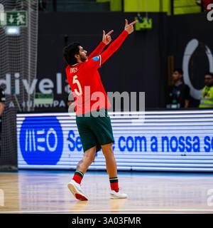 Februar, lissabon, Portugal - UEFA Futsal EURO 2026 Portugal gegen Macedónia do Norte Stockfoto