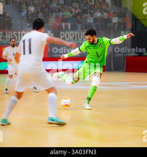 Februar, lissabon, Portugal - UEFA Futsal EURO 2026 Portugal gegen Macedónia do Norte Stockfoto