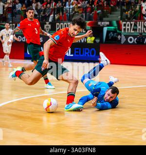 Februar, lissabon, Portugal - UEFA Futsal EURO 2026 Portugal gegen Macedónia do Norte Stockfoto