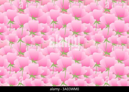 Nahtloses Frühlingsmuster mit Sakura-Blüten. Rosafarbener Hintergrund mit Blütenblättern. Vektorillustration für Banner, soziale Medien, Karten Stock Vektor