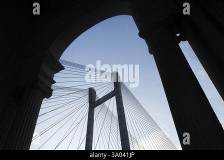 Vidyasagar Setu Eine zweite Brücke auf dem Fluss Hootly ist eine der neuesten Attraktionen der Stadt, Kalkutta, Westbengalen, Indien, Asien Stockfoto