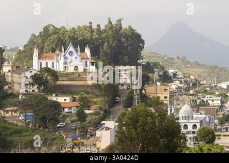 Die Kirche am Kodaikanal, im Volksmund als Kodai bekannt, befindet sich in den Hügeln von Palani auf 2133 Metern über dem Meeresspiegel in Tamil Nadu, Indien, Asien Stockfoto