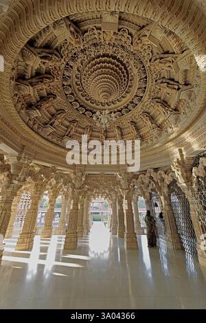 BAPS Swaminarayan Tempel, Bezirk Bhavnagar, Gujarat, Indien, Asien Stockfoto