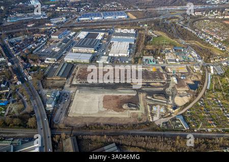 Luftbild, Gewerbepark Berliner Brücke, Baustelle im Gewerbegebiet, Schalke-Nord, Gelsenkirchen, Ruhrgebiet, Nordrhein-Westfalen, Deutschland ACHTUNGxMINDESTHONORARx60xEURO *** Luftansicht, Industriepark Berliner Brücke, Baustelle im Industriepark Schalke Nord, Gelsenkirchen, Ruhrgebiet, Nordrhein-Westfalen, Deutschland ATTENTIONxMINDESTHONORARx60xEURO Stockfoto