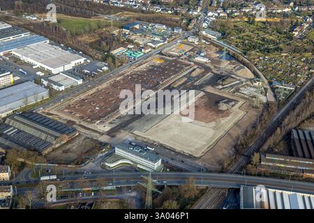 Luftbild, Gewerbepark Berliner Brücke, Baustelle im Gewerbegebiet, Schalke-Nord, Gelsenkirchen, Ruhrgebiet, Nordrhein-Westfalen, Deutschland ACHTUNGxMINDESTHONORARx60xEURO *** Luftansicht, Industriepark Berliner Brücke, Baustelle im Industriepark Schalke Nord, Gelsenkirchen, Ruhrgebiet, Nordrhein-Westfalen, Deutschland ATTENTIONxMINDESTHONORARx60xEURO Stockfoto