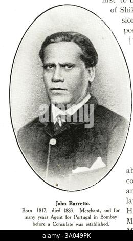 John Barretto geboren 1817 starb 1883-Kaufmann und seit vielen Jahren Agent für Portugal in Bombay vor Konsulat gegründet Stockfoto