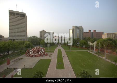 Neue Gebäude Connaught Place aus Jantar Mantar, Neu-Delhi, Indien, Asien Stockfoto