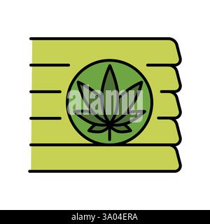 Flaches Hanfmaterial. Vektorisoliertes Element. Bearbeitbare Kontur. Stock Vektor