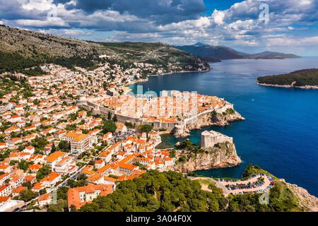 Fort Lovrijenac von Dubrovnik Stadt Kroatien. Festung Lovrijenac, über dem Westhafen. Dubrovnik historische Stadt Kroatien in Dalmatien. UNESCO-Welt Stockfoto