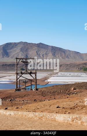 Blick auf die Saline Pedra de Lume, eine Touristenattraktion auf der Insel Sal Stockfoto