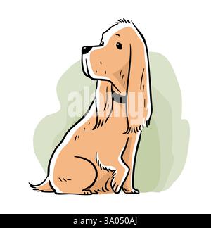 Illustration eines süßen Cocker Spaniel Stock Vektor