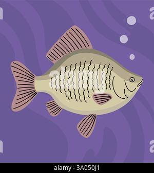 Illustration der Kreuzfische unter Wasser Stock Vektor