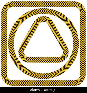 Vektorrahmen Gelb und Schwarz. Hintergrund des Gefahrenzeichens mit Pfeil nach rechts. Striped Transition Strict Lines (Striped) Warnsymbole. Bandsperre. Stock Vektor