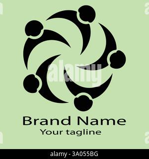 Professionelles, einzigartiges, aktuelles Logo-Design mit verschiedenen Designs derselben Form für Unternehmen. Farbe bearbeitbar. Stock Vektor