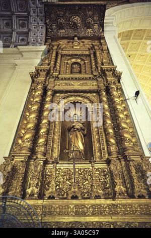 Statue der Mutter Maria in der Basilika von Bom Jesus im 17. Bis 18. Jahrhundert, Old Goa, Indien, Asien Stockfoto