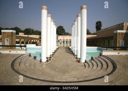 Künstlerisch gestaltetes Rusi Modi Zentrum für Exzellenz im Komplex von Tata Steel in Jamshedpur Tata Nagar, Jharkhand, Indien, Asien Stockfoto